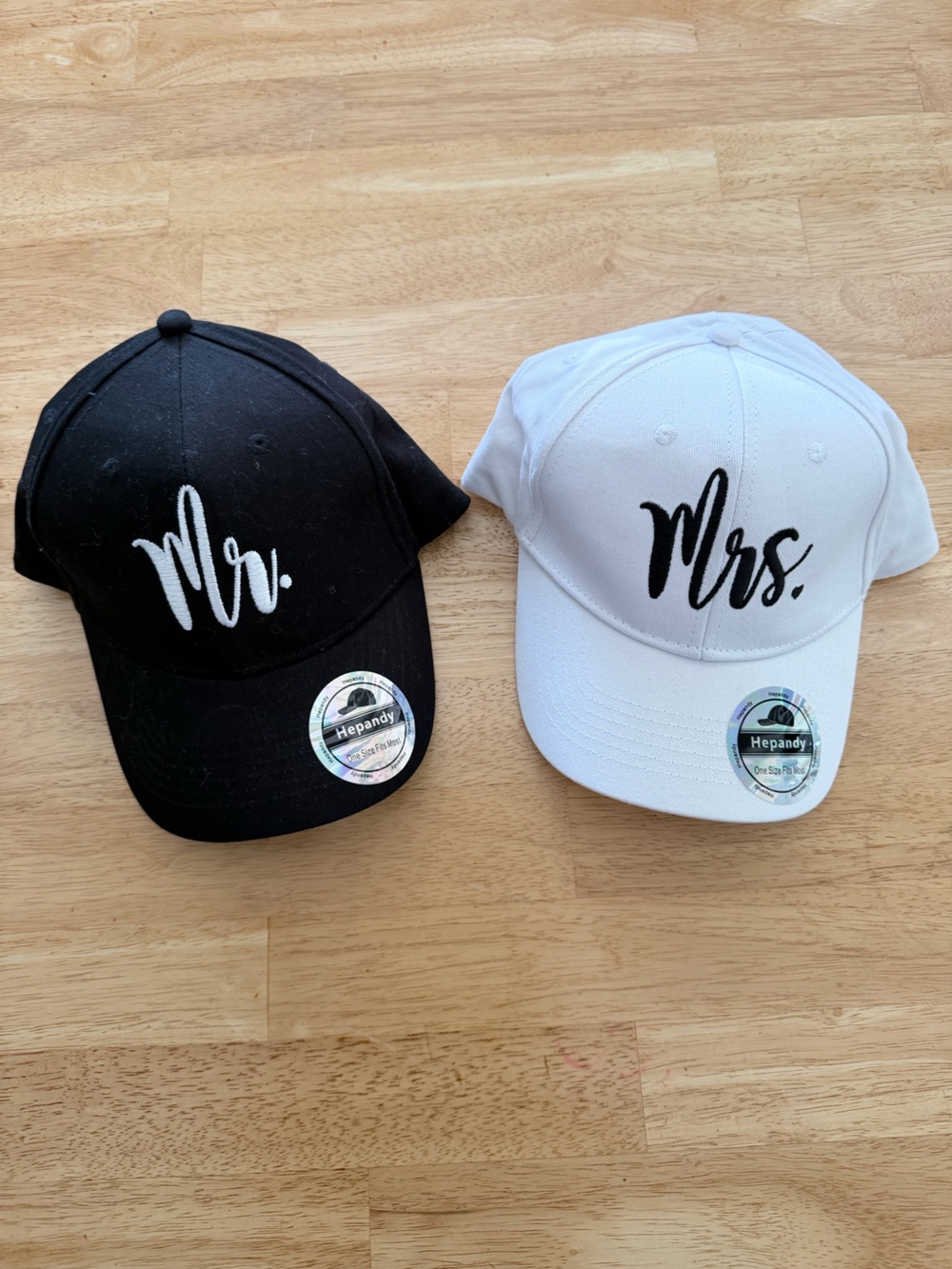 Mr. And Mrs. Embroidered Baseball Caps - Unbranded